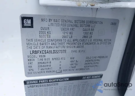 2020 Buick Envision Fwd Essence z USA, uszkodzony, nr VIN LRBFXCSA8LD227378